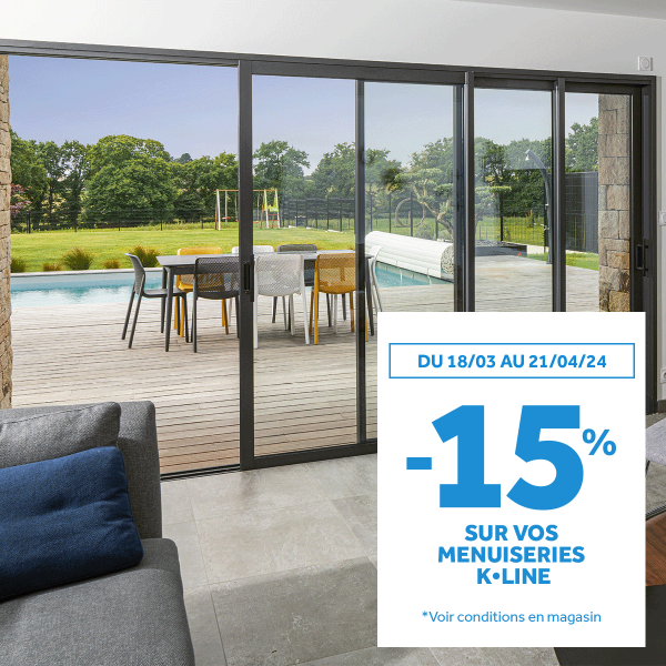 Réduction de 15% sur les menuiseries en aluminium K-LINE avec Les Menuiseries de Capeyron à Mérignac