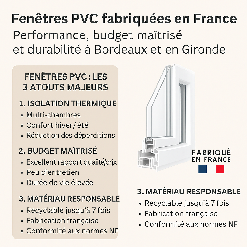 Menuiseries PVC: Fenêtres PVC à Bordeaux - isolation, économie et durabilité avec Les Menuiseries de Capeyron
