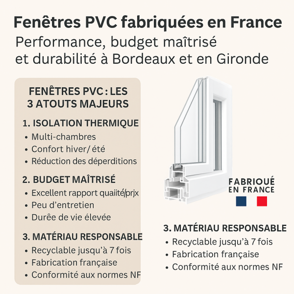 Menuiseries PVC: Fenêtres PVC à Bordeaux - isolation, économie et durabilité avec Les Menuiseries de Capeyron